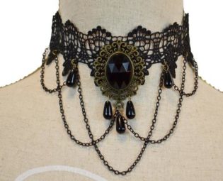 Dote Vintage Gothic Style Tear Drop Black Tassel Heavy Choker Necklace Pendant Adjustable Stunning Steampunk Lolita Jewellery Wedding Party by DOTEVINTAGEGB steampunk buy now online