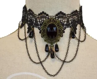 Dote Vintage Gothic Style Tear Drop Black Tassel Heavy Choker Necklace Pendant Adjustable Stunning Steampunk Lolita Jewellery Wedding Party by DOTEVINTAGEGB steampunk buy now online