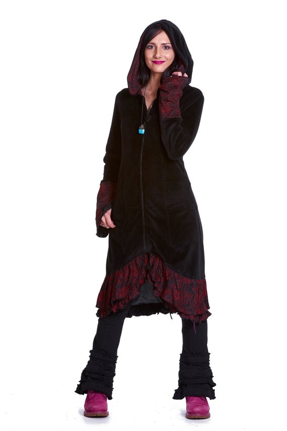 Velvet Corset Back Gothic Coat by AltshopUK steampunk buy now online