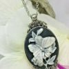 Victorian Jewelry White and Black Butterfly Cameo Ladies Silver Necklace Pendant by FancyFoxBoutique2 steampunk buy now online
