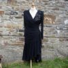 Vintage, 1980s, Saks Fifth Avenue, Tadashi, US Size 8, Women's, Long Sleeve, Floaty, Evening, Dress, Black Sequin Detail, High Fashion, by BNSHFashion steampunk buy now online
