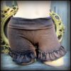Women's Steampunk Shorts, Brown Ruffle Bloomers, Post-apocalyptic Booty Shorts, Burning Man Steampunk clothing, festival ruffle shorts, , by TalismanaDesigns steampunk buy now online