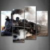 A Car And Train With Gray Smoke Steam Trains In Progress Wall Art Painting The Picture Print On Canvas Car Pictures For Home Decor Decoration Gift steampunk buy now online