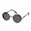 Ultra Steampunk Round Sunglasses Black with Black Lenses Retro Mens Women Cosplay Cyber Gothic Vintage UV400 Protection Goggles Blinders Unisex Sun Glasses Retro Sunglasses Round Glasses Round Frame steampunk buy now online
