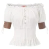 Belle Poque Retro Steampunk Halloween Costume Gothic Off Shoulder Tops Fancy Party Shirt Blouse XXL Ivory steampunk buy now online