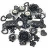 Wedding Touches 80 Mix Black/Silver Shabby Chic Resin Flatbacks Craft Cardmaking Embellishments steampunk buy now online