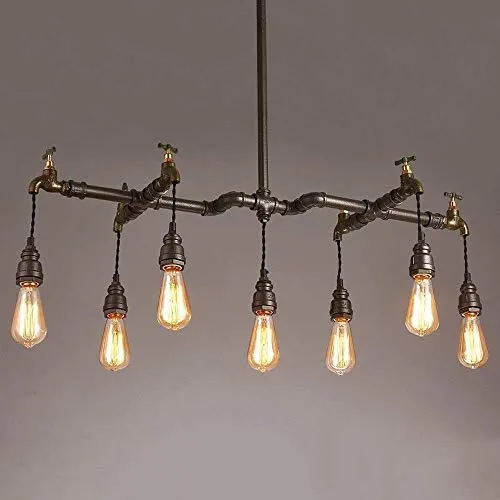 Light Lamp Industrial Wind Retro 7 Chandelier Steampunk Water Pipe Chandelier - Hanging Lantern Vintage Water Pipe Chandelier E27 Creative Restaurant Light Bar Table Cafe Water Pipe Chandelier Accesso steampunk buy now online