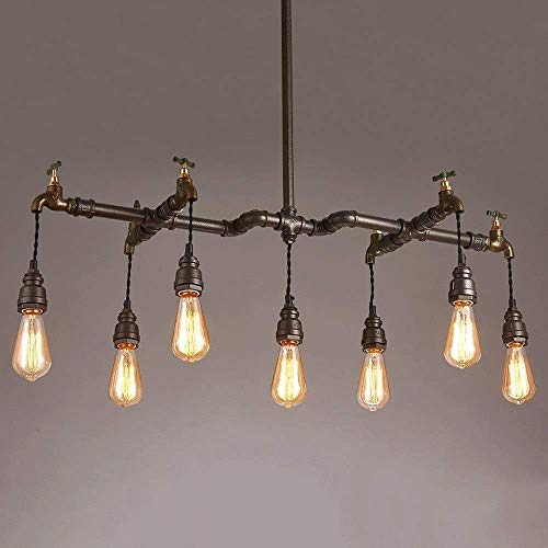 Light Lamp Industrial Wind Retro 7 Chandelier Steampunk Water Pipe Chandelier - Hanging Lantern Vintage Water Pipe Chandelier E27 Creative Restaurant Light Bar Table Cafe Water Pipe Chandelier Accesso steampunk buy now online