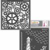 CrafTreat Stencil - Gears and Nautical (2 pcs) - Reusable Painting Template for Journal, Home Decor, Crafting, DIY Albums, Scrapbook and Printing on Paper, Floor, Wall, Tile, Fabric, Wood 6x6 inches steampunk buy now online
