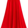 Golden service Women's Stretched Waist Chiffon Long Skirts Flowy Skirt, Red, Waist:60-78cm,Length:80cm steampunk buy now online