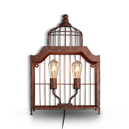Wall Lights Indoor Industrial Retro Loft Personality Do The Old Wrought Iron Birdcage Wall Lamp E27 Socket with Practical Plug Cable and Button Switch for House, Bar, Restaurants, Coffee Shop steampunk buy now online