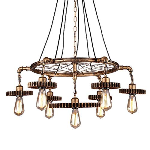Light Lamp Retro Restaurant Light Chandelier Personality Steampunk Hanging Light 7-Lights American Industrial Pendant Light Light Fixtures Ceiling Chandelier Edison E27 Gear Creative Chandelier steampunk buy now online