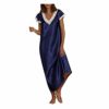 Womens Dress, SHOBDW Maxi Dresses for Women Nightdresses Nightshirts Plus Size Short Sleeve V-Neck Homewear Pajamas Long Dress Nightgowns Sleepwear(Navy,XXL) steampunk buy now online