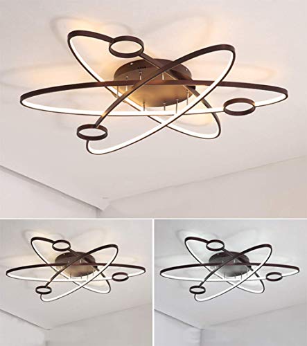 GH-YS Ceiling Light Dimmable LED Acrylic Pendant Lamp Chandelier Lighting For Living Flush Mount Fixture Home Room Bedroom 70W,Brown,A steampunk buy now online