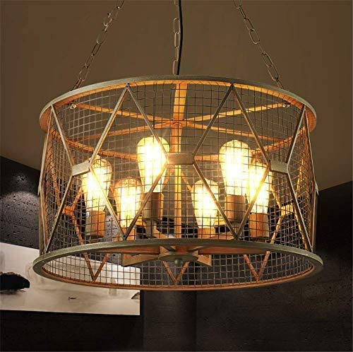 XYJGWDD Chandelier Industrial Retro Style Hanging Light Round Wrought Iron Birdcage Ceiling Pendant Light with 6 Spiral Lamp Holder of E27,Indoor Decorative Lights for Living Room steampunk buy now online