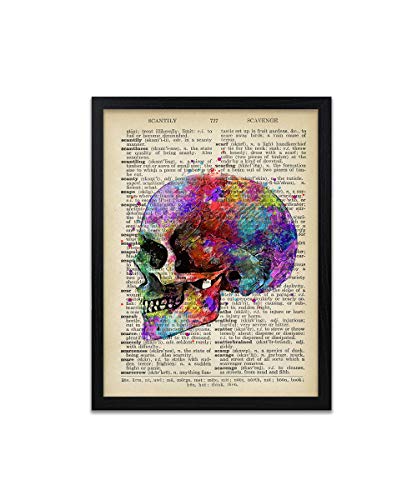 Skull Print - Skull Picture - Dictionary Art - Skull Poster - Steampunk Posters - Gift - Gifts - Wall Art - Home Decor - Frame Not Included steampunk buy now online