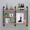 Rustic Background Wall Decoration Frame, Retro Bookshelf,Wall Mount Shelves, Pipe Storage Shelf for Bathroom, Bedroom, Office (Size : 39.37in) steampunk buy now online