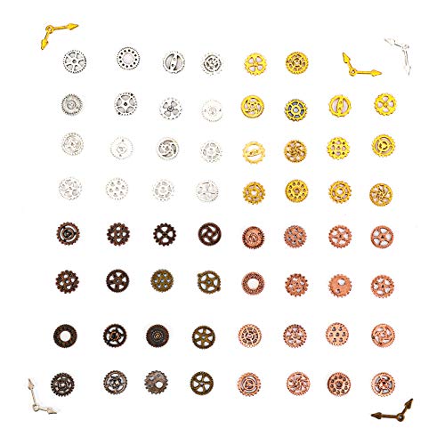 Steampunk Gears Charms Clock Cog Watch Wheel Gear for Art Crafting, Jewellery making Accessory, DIY Halloween Decoration, Nail Charms Antique Metal Assorted Color 50 Gram steampunk buy now online