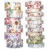 YUBBAEX Washi Tape Set Decorative Tape Craft Supplies for DIY, Bullet Journal, Craft, Gift Wrapping, Scrapbooking (Spring Floral 18 Rolls) steampunk buy now online