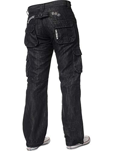 New ENZO Mens Designer Cargo Combat Blue Coated Denim Jeans Pants All Waist Size Black 38 W X 34L steampunk buy now online