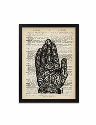 Chart of the Hand Print - Palm Reader Art - Steampunk Posters - Vintage Dictionary Wall Art - Wall Decor - Abstract - Frame Not Included steampunk buy now online