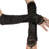 iLoveCos Opera Gloves Long Glove 1920s Accessories Flapper Costume Finger-less Lace Gloves Women Roaring 20' s Party Decoration Accessories Classic Satin Elbow Length Gloves (Black) steampunk buy now online