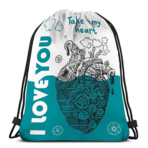 Light Ing Sports Fitness Bag Drawstring Backpack Steampunk Mechanical Heart Style Us Print Smart Phone Poster Web Happy Valentine S steampunk buy now online