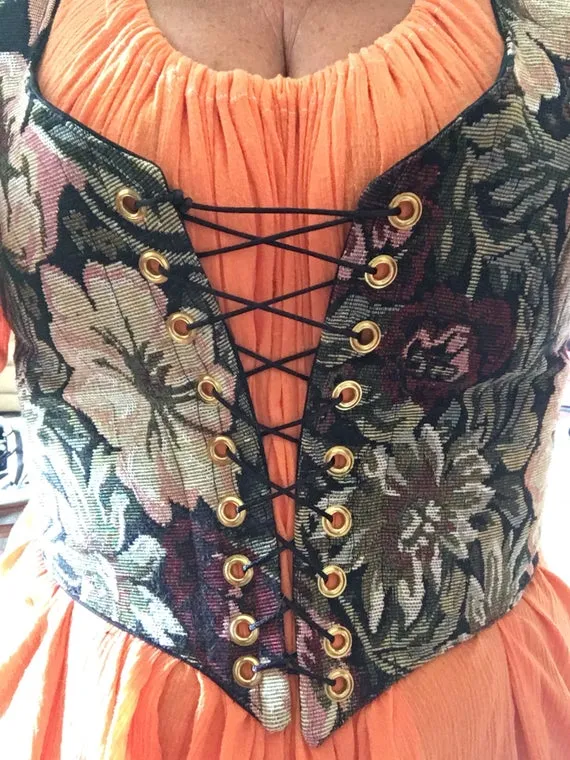 Adora Pirate Wench Renaissance Tapestry Bodice Steel Boning by OpulentDesignsStore steampunk buy now online Adora Pirate Wench Renaissance Tapestry Bodice Steel Boning by OpulentDesignsStore steampunk buy now online
