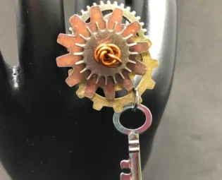 Handmade Steampunk Ring- Gears, Sprickets, Key by NanaKsShinyThings steampunk buy now online