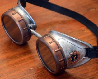 Silver and Copper STEAMPUNK GOGGLES with Copper Gears, Great for Halloween, Cosplay Costume, Birthday Gift or Post Apocalypse Sandstorm by AtomicGoggles steampunk buy now online