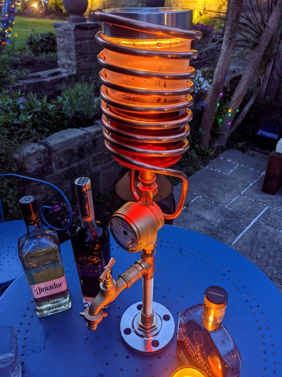Steampunk Drink/Liquor Dispenser/Bar Optic & Lamp Copper/Brass/Stainless Steel Whiskey/spirits/wine by CarsonsLtd steampunk buy now online