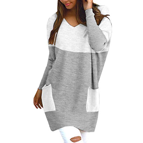 jieGorge Plus Size Tops, Womens Sexy Causal Long Sleeve Sweater Sweatshirt Baggy V Neck Knitted Jumper, Clothes for Winter (Gray L) steampunk buy now online