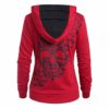 BUKINIE Womens Oversized Skull Printed Hoodies Sweatshirt Steampunk Gothic Printed Kangroo Pockets Loose Pullover Tops(Red,Large) steampunk buy now online