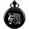 Pocket Watch, Without Music, Life would Bb Pocket Watch and Chain for Men Women, Music Motif Quartz Laser Engraved Pocket Watch Vintage Steampunk Necklace Numerals steampunk buy now online