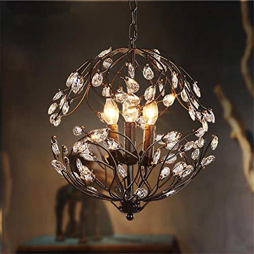 Atmko®Vintage Industrial Pendant Ceiling Light Steampunk Retro LOFT Creative Crystal Iron Branches Chandelier 3 Lights Living Room Bedroom Bar Restaurant Decoration Lighting steampunk buy now online