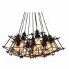 SEESEE.U Metal 10 Lamp Chandelier Industrial Retro Adjustable Wrought Iron Chandelier Indoor Cafe Restaurant Clothing Store Bar Living Room Decoration Lamps steampunk buy now online