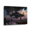 Steampunk Blimp Fishing Art Deco Poster Kitchen Picture for Bedroom Decor Hanging Print on Canvas Wall Decorative Home Decorations (36x24inch(90x60cm),Unframed) steampunk buy now online