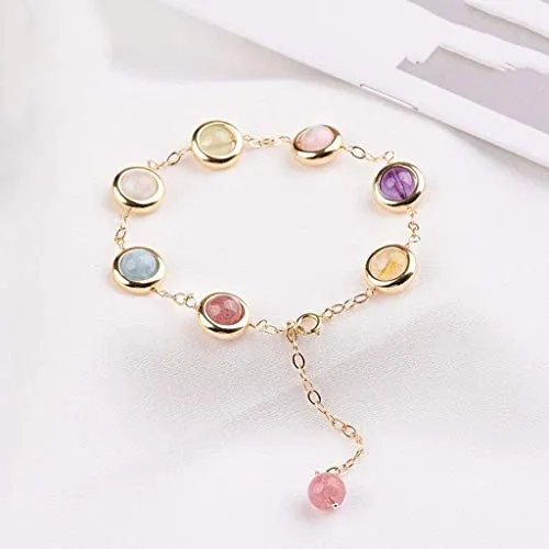 GPWDSN Bracelet Colorful Transfer Beads Bracelet Female Net Red Girl Forest Strawberry Crystal Crystal Bracelet Recruit Peach women steampunk buy now online