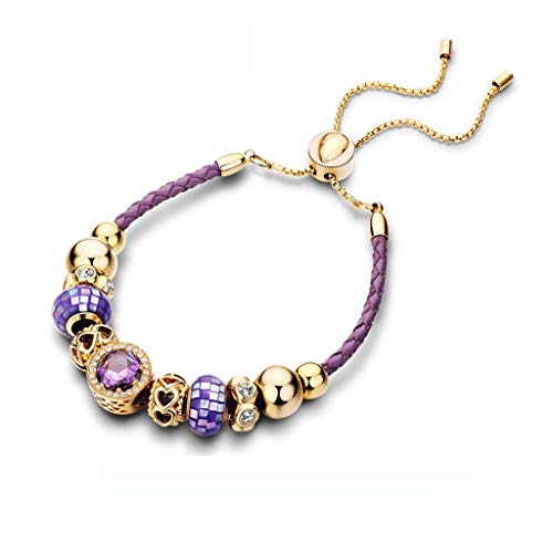 GPWDSN Bracelet Static Style Bracelet Female Woven Leather Rope Bracelet Hollow Pattern Beaded Pull Design Bracelet Artificial Crystal Bracelet women steampunk buy now online