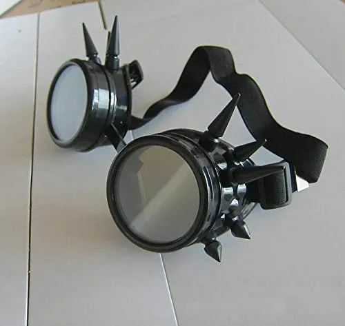 MEETOZ Retro Vintage Victorian Steampunk Goggles Glasses Welding Cyber Punk Gothic Cosplay (Black) steampunk buy now online
