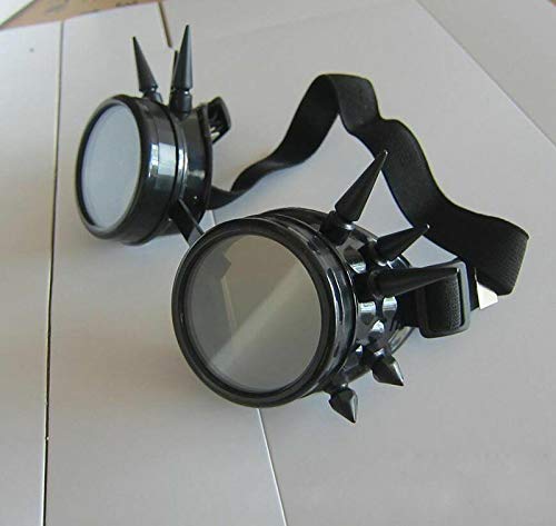MEETOZ Retro Vintage Victorian Steampunk Goggles Glasses Welding Cyber Punk Gothic Cosplay (Black) steampunk buy now online