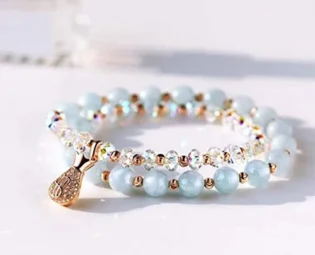 GPWDSN Bracelet Crystal Bracelet Female Silver Aquamarine Bracelet Birthday Gift For Girlfriend And Lover women steampunk buy now online