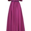FRIUSATE Vintage Dress for Women with Satin Sash Ruffle Romantic Era Dresses Bubble Sleeve Dress Regency Dresses Costumes(l Mulberry) steampunk buy now online