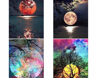 Aneco 4 Pack 5D DIY Diamond Painting by Numbers Kits Beautiful Moon Full Drill Embroidery Cross Stitch Painting for Home Decor steampunk buy now online