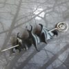 Black bat leather hair slide or shawl pin with spiral wire hairstick or wood stick. Gothic gift for her. Vampire bat barrette by beadmask steampunk buy now online