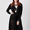 Boho chic lace dress, black mixed print sweater duster, lace cardigan by Runway45BohoChic steampunk buy now online