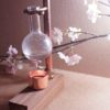 Copper Oil Burner / Aromatherapy Essential Oils Burner / Industrial Grade Lab Glass Flask / Natural Hard Wood Base / Unique Gift by CopperPulse steampunk buy now online