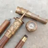ENGRAVED 1920 DOLLOND LONDON Victorian Telescope Compass On Top Spyglass Handle Walking Stick Steampunk Walking Cane Gift by VintagegiftCrafts steampunk buy now online