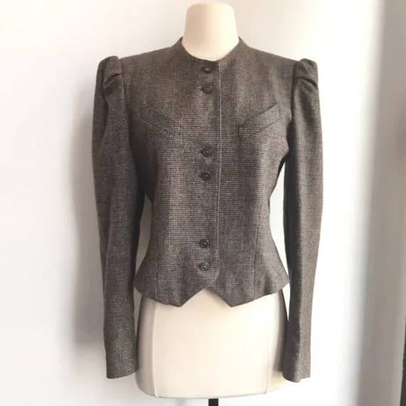Fantastic Vintage 80’s Does VICTORIAN Peabody House CROPPED PUFF Sleeve Blazer Coat / Tweed+ Vest Style by CharmVintageBoutique steampunk buy now online Fantastic Vintage 80’s Does VICTORIAN Peabody House CROPPED PUFF Sleeve Blazer Coat / Tweed+ Vest Style by CharmVintageBoutique steampunk buy now online