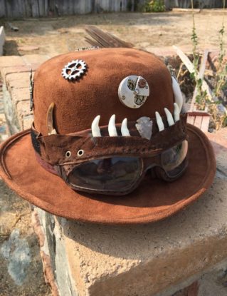 Post Apocalyptic Wild Hunter Steampunk Bowler Hat by DidgieDesigns steampunk buy now online